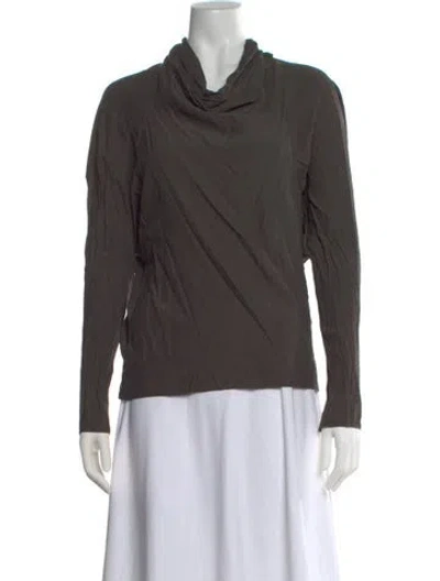 Pre-owned Marni Cowl Neck Long Sleeve Top In Gray