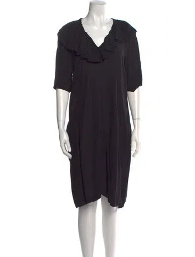 Pre-owned Marni Cowl Neck Midi Length Dress In Black