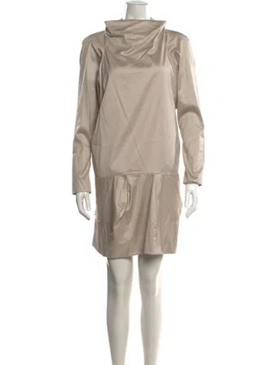 Pre-owned Marni Cowl Neck Mini Dress In Neutrals