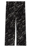 Marni Black Flocked Loose Jeans With Crayon Print In Black