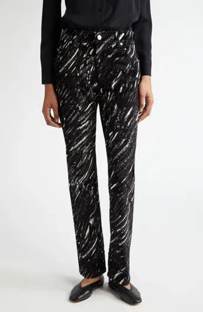 Marni Crayon Print Straight Leg Jeans In Black