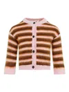 Marni Cropped Cardigan With Playful Stripe Pattern In Multi