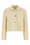 Marni Cotton Cropped Jacket In Neutral