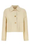 Marni Cotton Cropped Jacket In Yellow