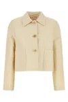 Marni Collared Neck Blazer With Front Pockets In Neutral