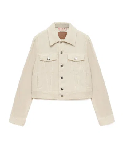 Marni Corduroy Button-up Jacket In Neutral
