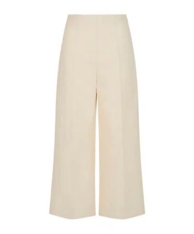 MARNI CREAM COTTON CADY CROPPED TROUSERS