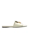 Marni Leather Slides In Cream