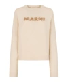Marni Cream Wool Jumper With Laser-cut  Logo In Neutral