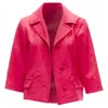 Marni Creased Crinkle Wrapped Buttons Cropped Boxy Jacket In Red