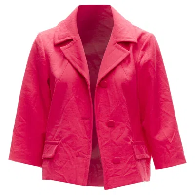 Marni Creased Crinkle Wrapped Buttons Cropped Boxy Jacket In Red