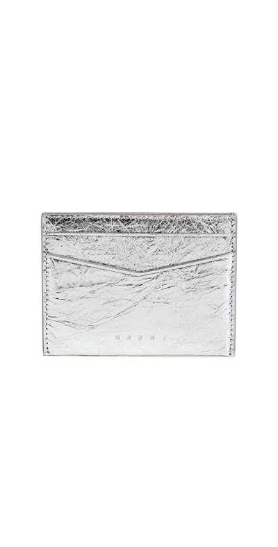 Marni Credit Card Holder Silver In Metallic