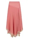 Marni Creponne Silk Peplum Midi Skirt Clothing In Pink