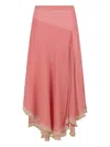 Marni Creponne Silk Peplum Midi Skirt Clothing In Multi