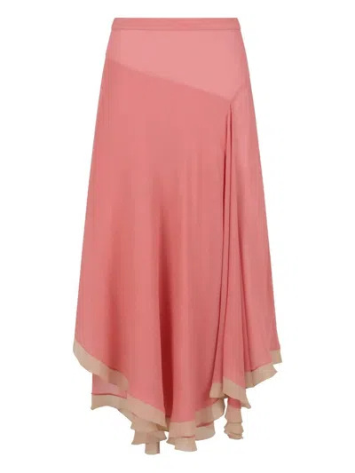 MARNI CREPONNE SILK PEPLUM MIDI SKIRT