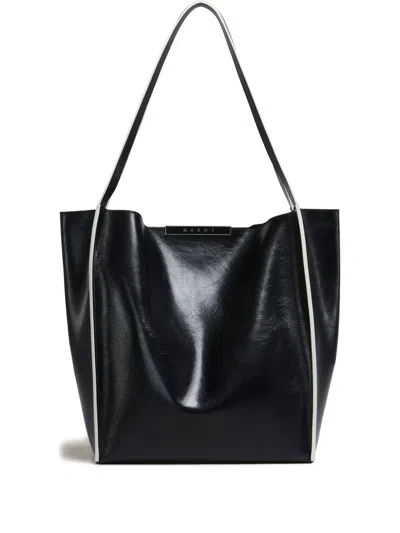 Marni Cresta E/w Tote Bag In Black