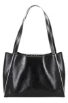 Marni Rectangular Two-tone Shoulder Bag With Long Handles In Black