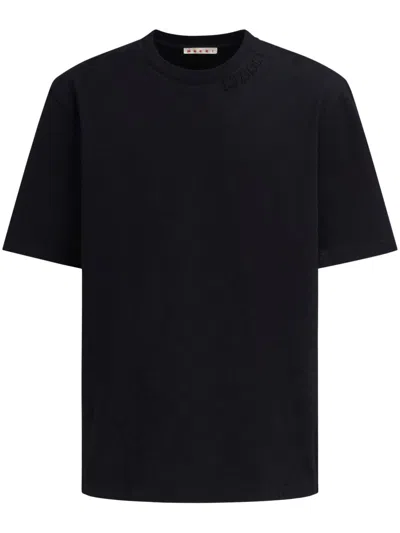 Marni Plain Jersey T-shirt In Black