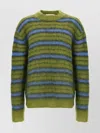 Marni Mens Acid Fuzzy Wuzzy Striped Wool-blend Jumper In Green