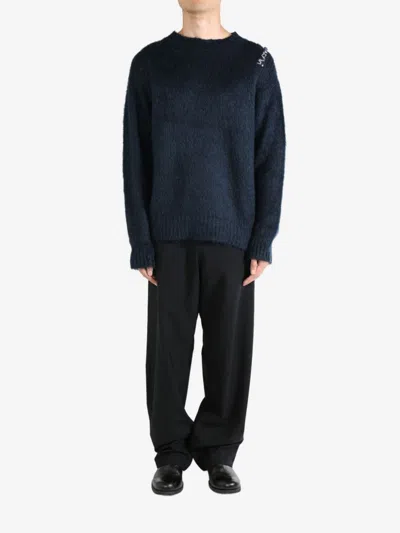 Marni Crew Neck Jumper In Blue