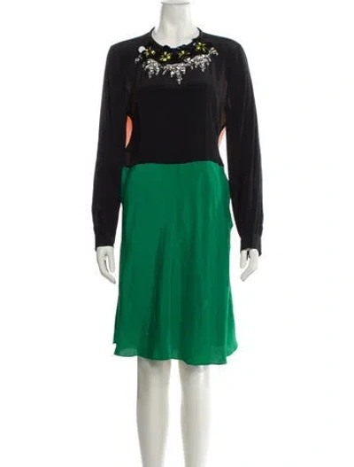 Pre-owned Marni Crew Neck Knee-length Dress In Green