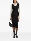 Marni Crew-neck Logo-embroidered Dress In Black