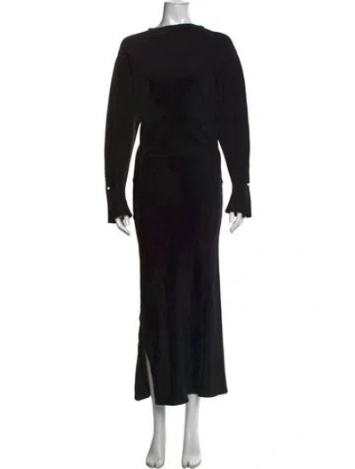 Pre-owned Marni Crew Neck Long Dress In Black