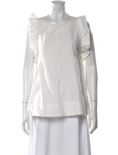 Pre-owned Marni Crew Neck Long Dress In White
