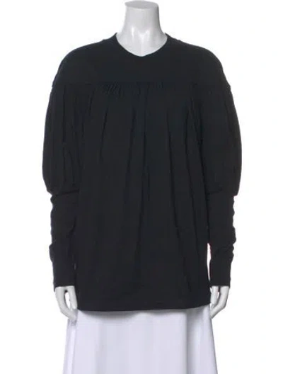 Pre-owned Marni Crew Neck Long Sleeve Blouse In Black