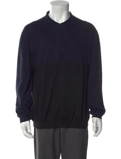 Pre-owned Marni Crew Neck Long Sleeve Pullover In Blue