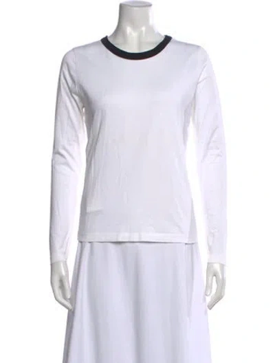 Pre-owned Marni Crew Neck Long Sleeve T-shirt In White