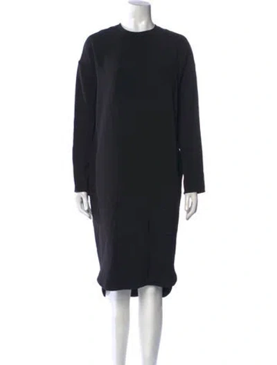 Pre-owned Marni Crew Neck Midi Length Dress In Black