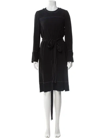 Pre-owned Marni Crew Neck Midi Length Dress In Black