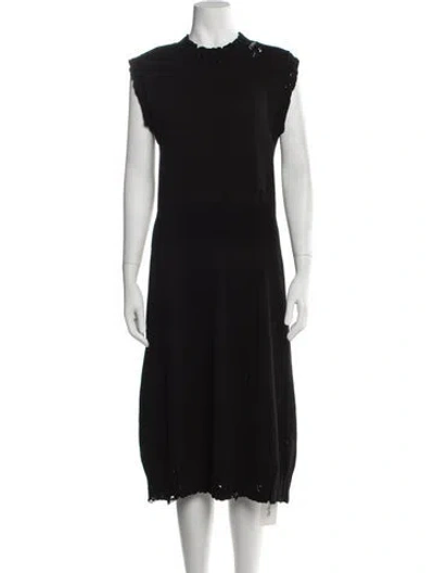 Pre-owned Marni Crew Neck Midi Length Dress In Black