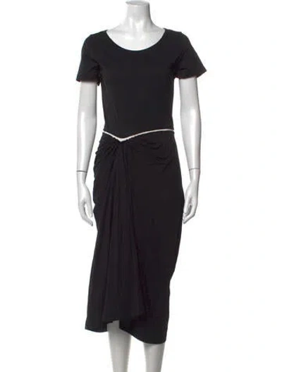 Pre-owned Marni Crew Neck Midi Length Dress In Black