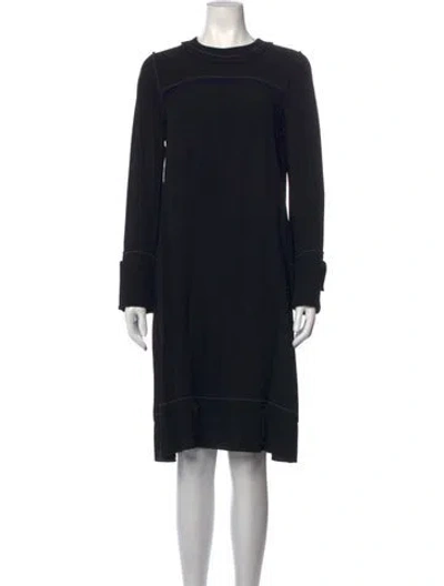 Pre-owned Marni Crew Neck Midi Length Dress In Black