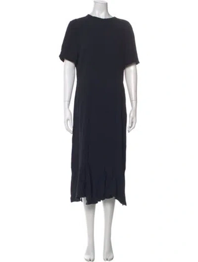 Pre-owned Marni Crew Neck Midi Length Dress In Blue