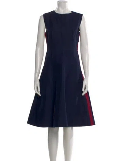 Pre-owned Marni Crew Neck Midi Length Dress In Blue
