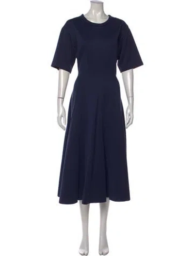 Pre-owned Marni Crew Neck Midi Length Dress In Blue