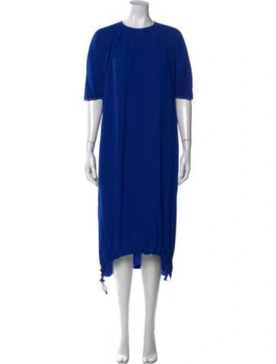 Pre-owned Marni Crew Neck Midi Length Dress In Blue