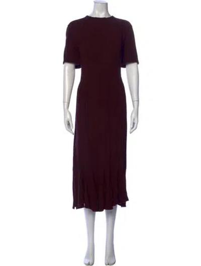 Pre-owned Marni Crew Neck Midi Length Dress In Burgundy