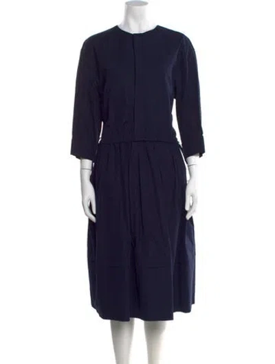 Pre-owned Marni Crew Neck Midi Length Dress W/ Tags In Blue