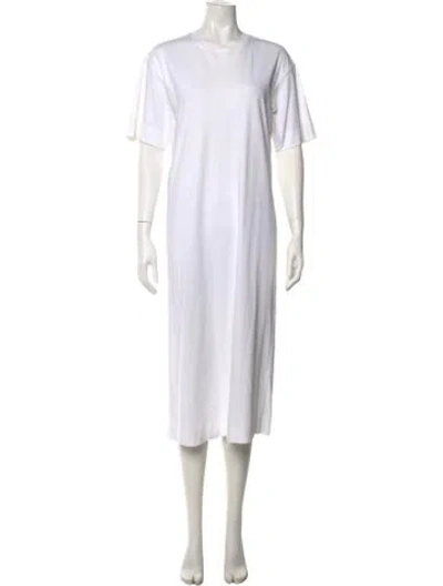 Pre-owned Marni Crew Neck Midi Length Dress In White
