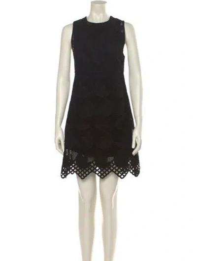 Pre-owned Marni Crew Neck Mini Dress In Black