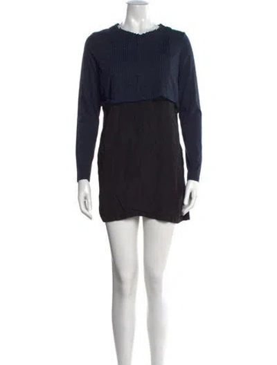 Pre-owned Marni Crew Neck Mini Dress In Black