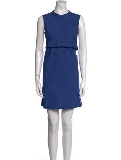 Pre-owned Marni Crew Neck Mini Dress In Blue