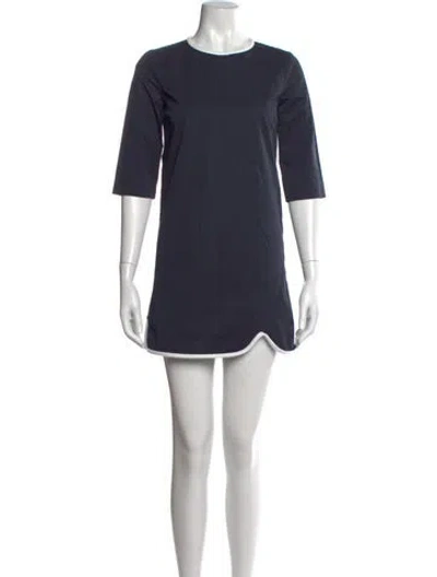Pre-owned Marni Crew Neck Mini Dress In Blue
