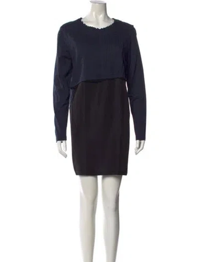 Pre-owned Marni Crew Neck Mini Dress In Blue