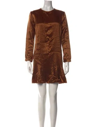 Pre-owned Marni Crew Neck Mini Dress In Brown