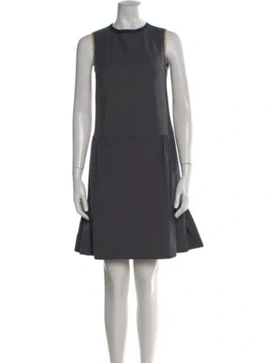 Pre-owned Marni Crew Neck Mini Dress In Gray